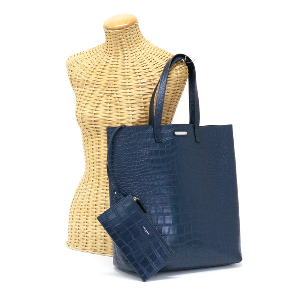 Saint Laurent Sack Shopping Tote Bag Navy - Picture 1 of 13